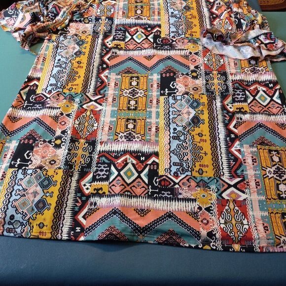 Robert Louis 3X Abstract Design Swing Dress/Tunic Countrycore Kitsch - Picture 4 of 7